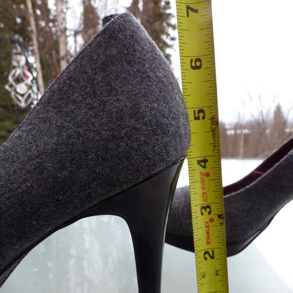 CHRISTIAN SIRIANO GREY FELT LIKE FEELING HIGH HEELS GOTH WEDDING CLUB PARTY 9 - Picture 13 of 14